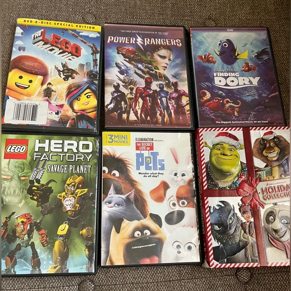 Lego Other - Kids Lego power rangers shark holiday collection finding dory new dvd lot 6